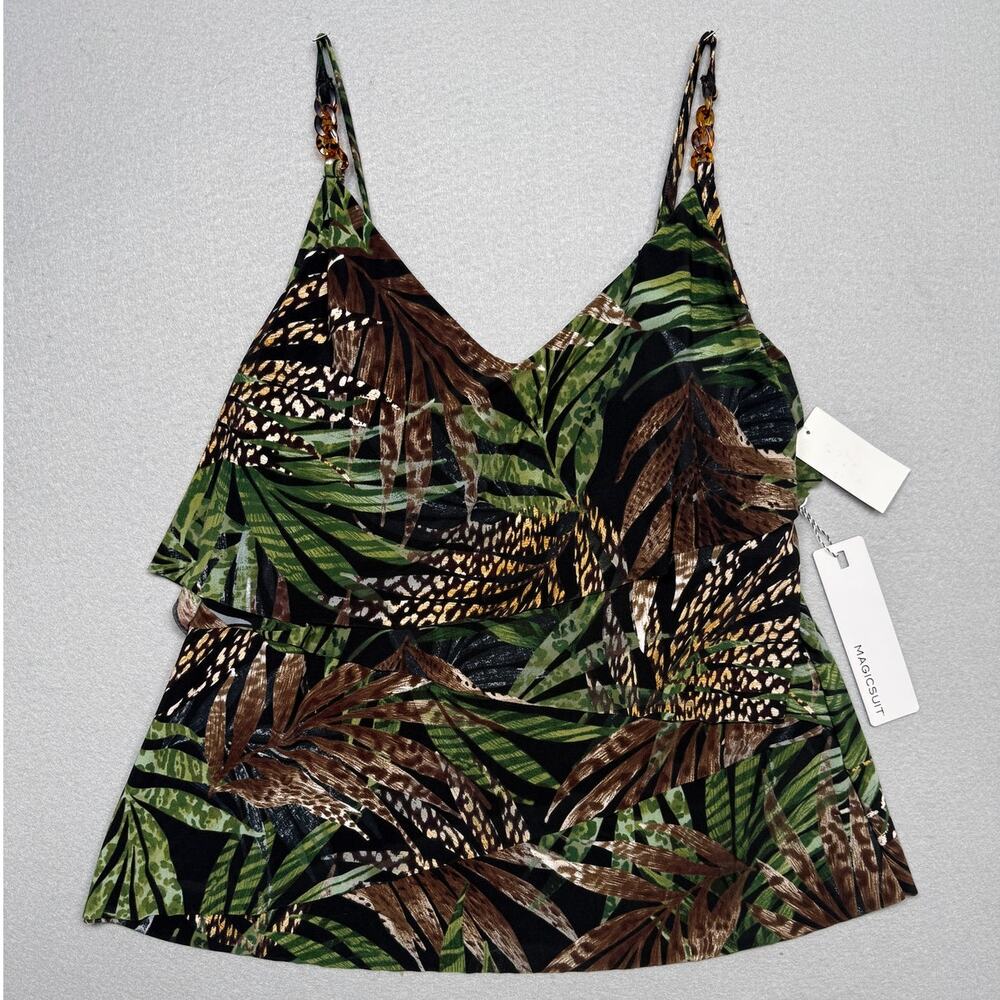 Magicsuit Womens Slimming Nighthawk Printed Tier Black Multi 16 $134